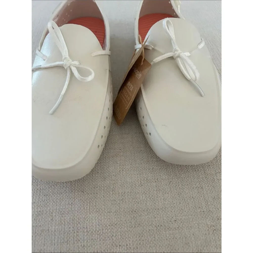 PEOPLE Footwear Senna boat shoes, Picket White, size women 7, NWT